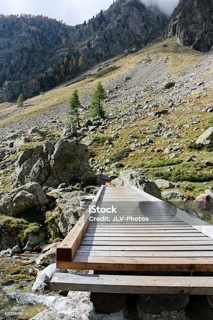 Bridge over a mountain stream Alpes-Maritimes Stock Photo