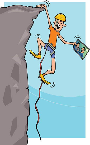 Climber With Tablet Cartoon Illustration Stock Illustration - Download Image Now - Adult, Arts Culture and Entertainment, Broadcasting - iStock Climber With Tablet Cartoon Illustration Stock Illustration - Download Image Now - Adult, Arts Culture and Entertainment, Broadcasting - iStock