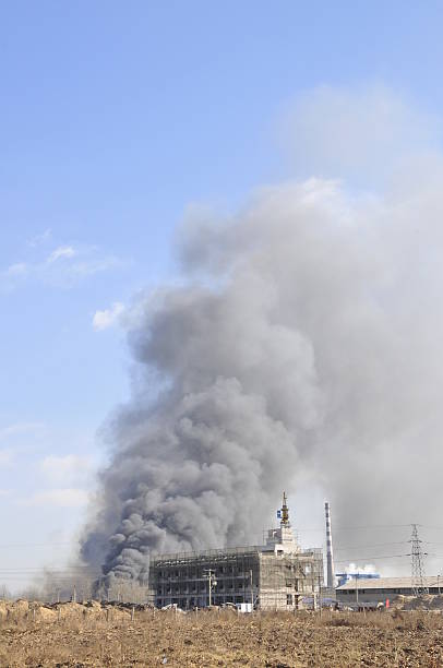 istock The factory was on fire 521757477