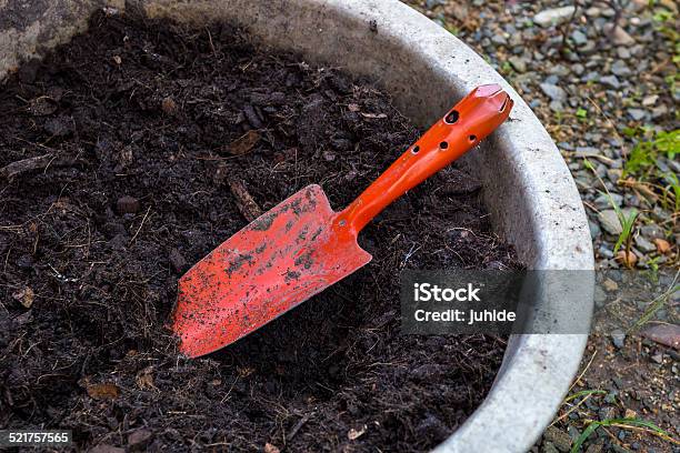 Garden Trowel And Soil In Tray Stock Photo - Download Image Now - Agriculture, Bulldozer, Close-up