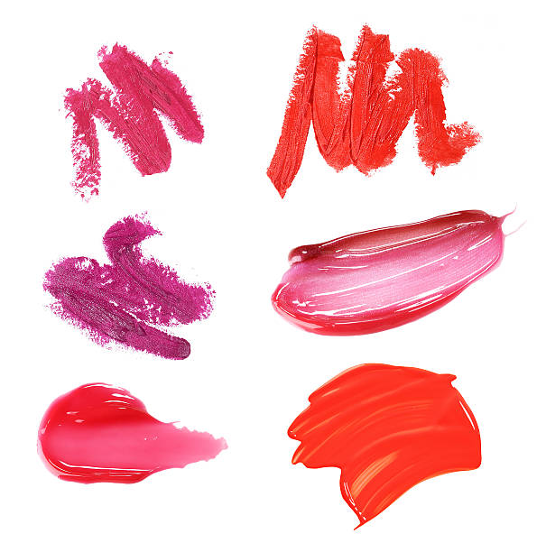 istock Collection of lipstick strokes on white 521757831