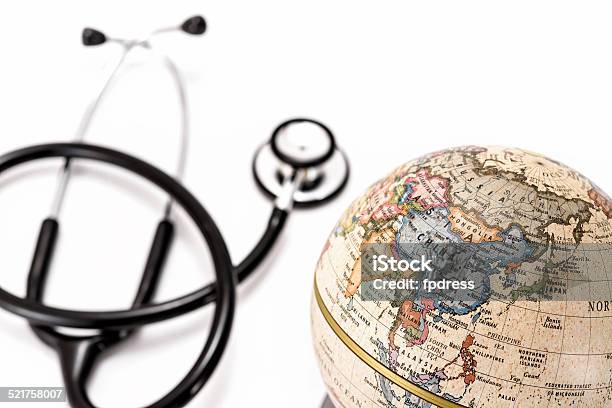 Globe And Stethoscope Stock Photo - Download Image Now - Anxiety, Asia, Business Finance and Industry