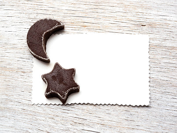 Cтоковое фото Рождественское печенье и пустым Поздравительная открытка