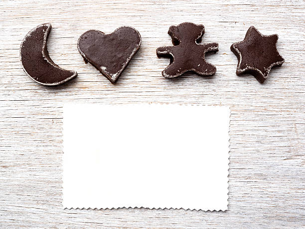 Natale biscotti e blank greeting card - foto stock