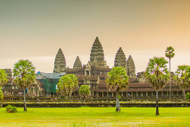 Angkor Wat before sunrise, Cambodia. stock photo