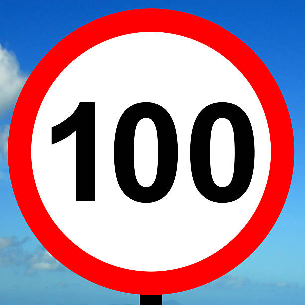 istock Road traffic sign 100 kpm speed limit 521761171