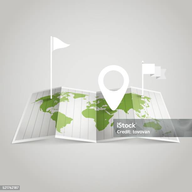 World Map With Different Marks Stock Illustration - Download Image Now - Africa, Arranging, Australia