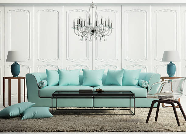 Light green elegant baroque living room