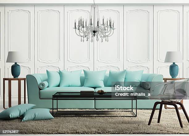 Light Green Elegant Baroque Living Room Stock Photo - Download Image Now - Rug, Shaggy Fur, Antique