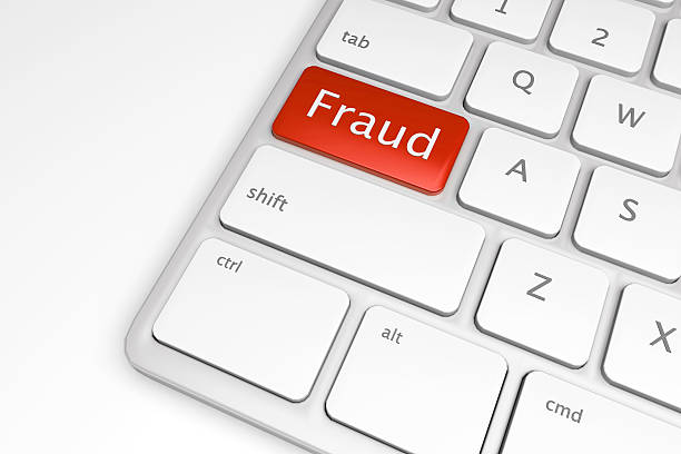 istock 3D image detail of keyboard with red button labelled fraud 521773591