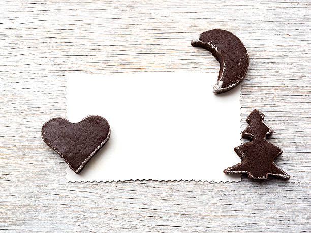 Navidad tarjeta de felicitación de las cookies y blanco - foto de stock