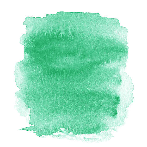 istock Bright green  spot, watercolor abstract hand painted textured ba 521776343