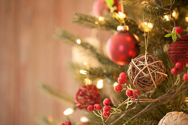 istock Eco Holiday Christmas Tree on Wood Background 521778251