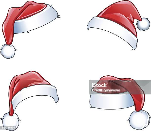 Ilustración de Brillante Santa Sombrero y más Vectores Libres de Derechos de Gorro de Papá Noel - Gorro de Papá Noel, Navidad, Sombrero