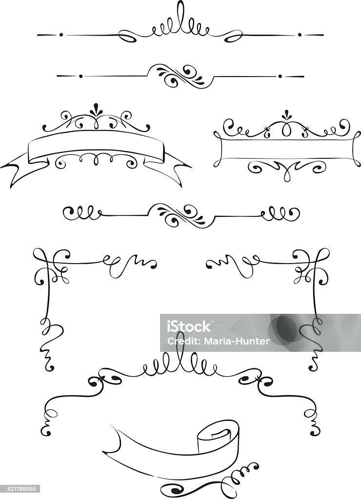 Collection of ornaments Set vector objects -- classic ornaments Angle stock vector