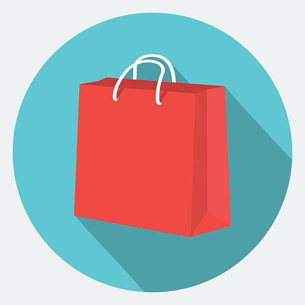 ilustrações, clipart, desenhos animados e ícones de ícone de vetor bolsa de compras - shopping bag illustrations