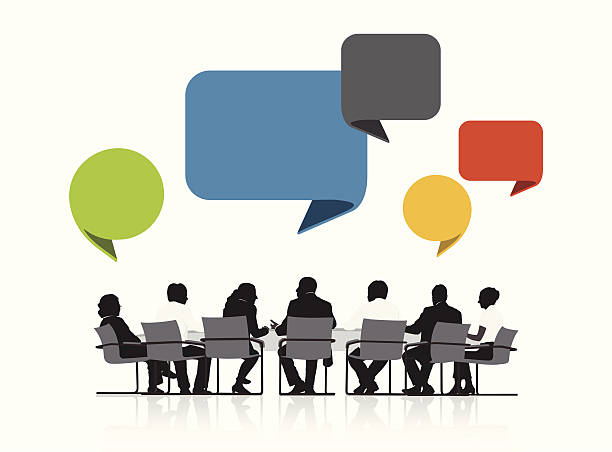 istock Vector of Business People Meeting with Speech Bubble 521788685