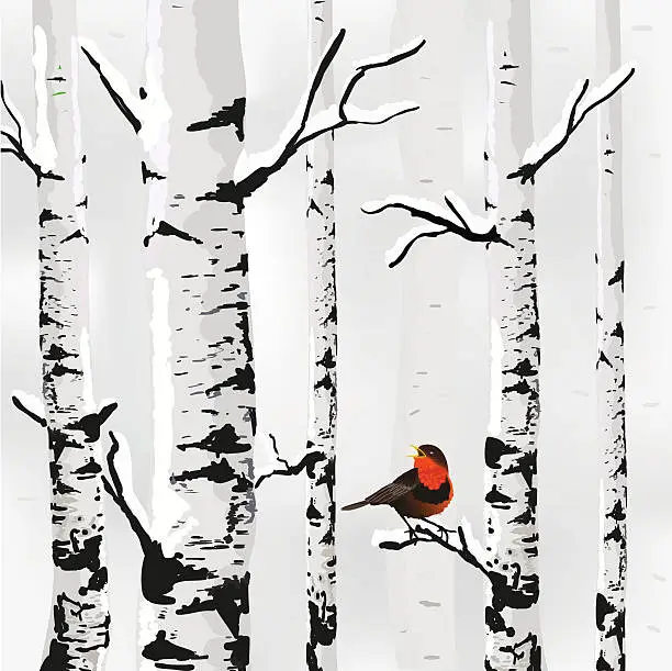 Vector illustration of Winter card in vector