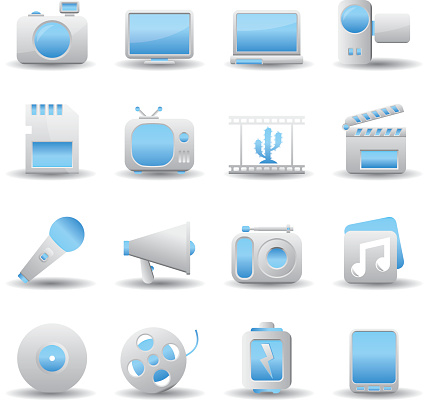 Multimedia and technology Icons - vector icon set