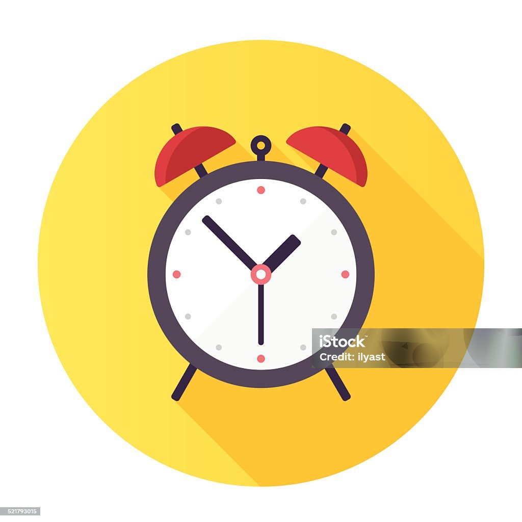 Alarm Clock Flat & Long Shadow Alarm Clock Icon Alarm Clock stock vector