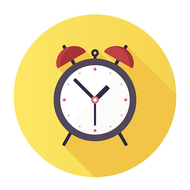 Alarm Clock Flat & Long Shadow Alarm Clock Icon alarm clock illustrations stock illustrations