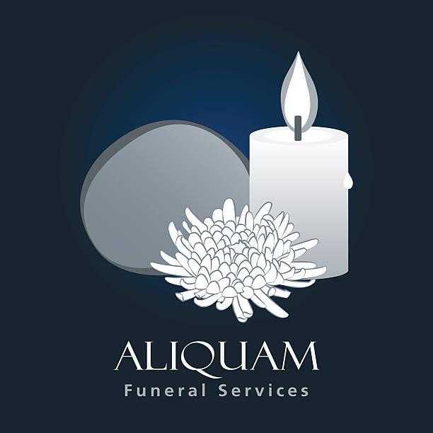 ilustrações de stock, clip art, desenhos animados e ícones de serviços funerários negócios sinal vector modelo - memorial vigil candlelight candle memorial service