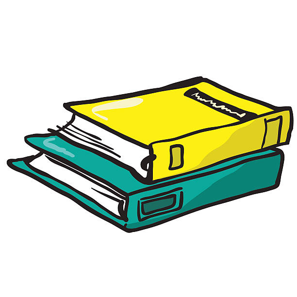 two books cartoon illustration of two books book binding illustrations stock illustrations
