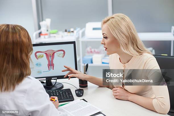 Beautiful Blond Girl Is Consulting With Gynecologist Stock Photo - Download Image Now