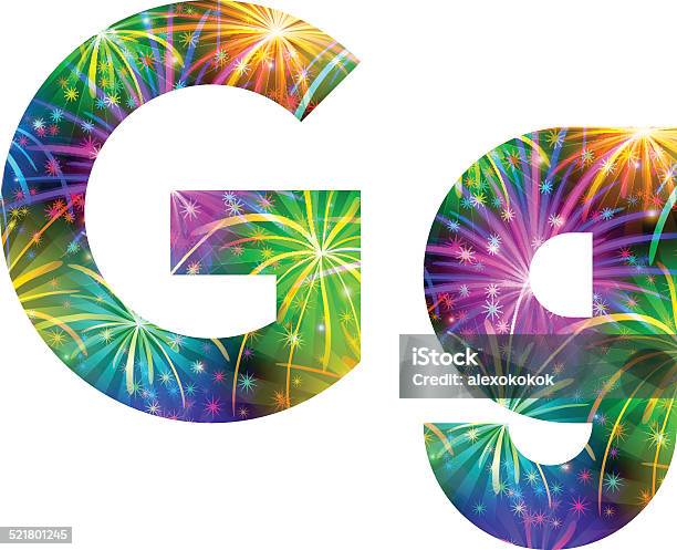 Set Of Letters Firework G Stock Illustration - Download Image Now - Alphabet, Capital Letter, Celebration