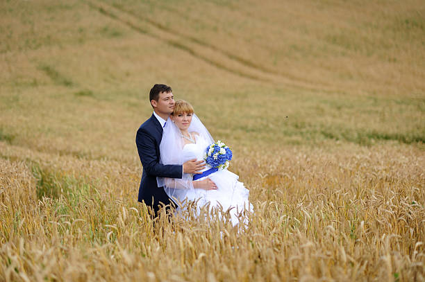 istock Happy bride and groom on their wedding 521801320