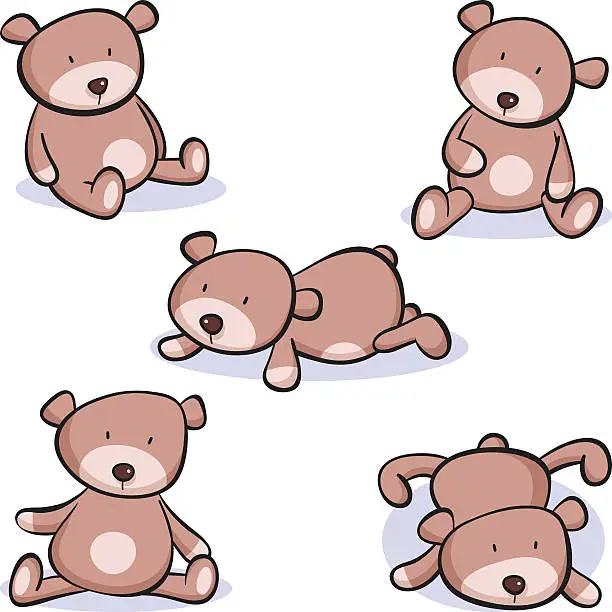 Vector illustration of Teddy bears
