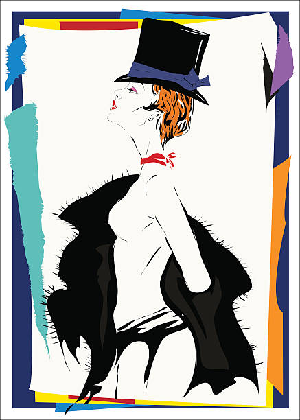 illustrazioni stock, clip art, cartoni animati e icone di tendenza di ragazza cabaret - showgirl