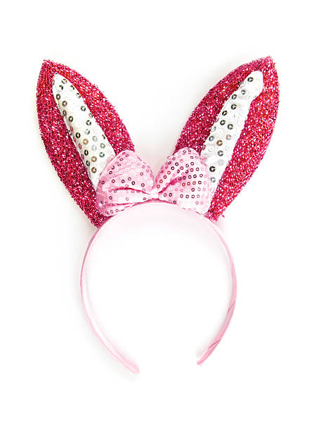 istock Headband pink rabbit isolated on white background 521804600
