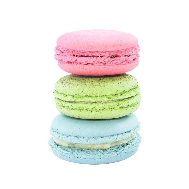 istock Colorful macaron triple layer with pink green blue 521804670