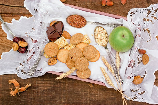 istock Wholemeal cookies (biscuit) and ingredients 521807648