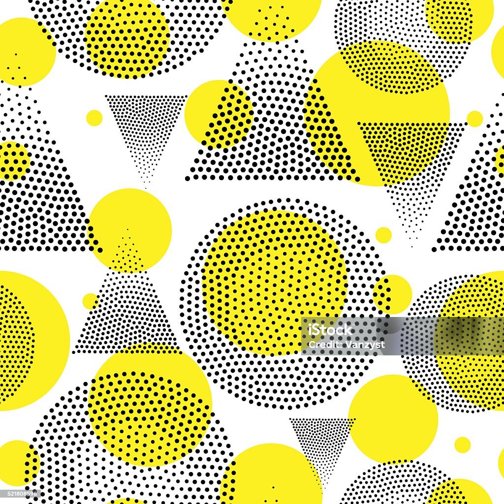 Vector geometric seamless pattern Vector geometric seamless pattern. Universal Repeating abstract circles figure in black and white. Modern halftone circle design, pointillism Spotted stock vector