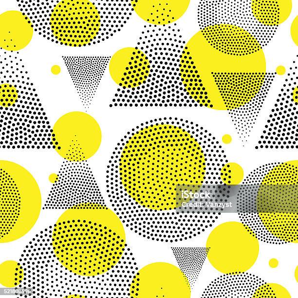 Vector Geometric Seamless Pattern Stock Illustration - Download Image Now - Spotted, Circle, Fractal