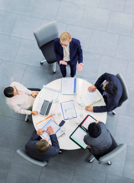 istock Business people talking in meeting at table 521811161