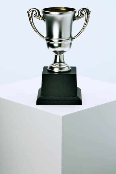 istock Trophy sitting on pedestal 521812009