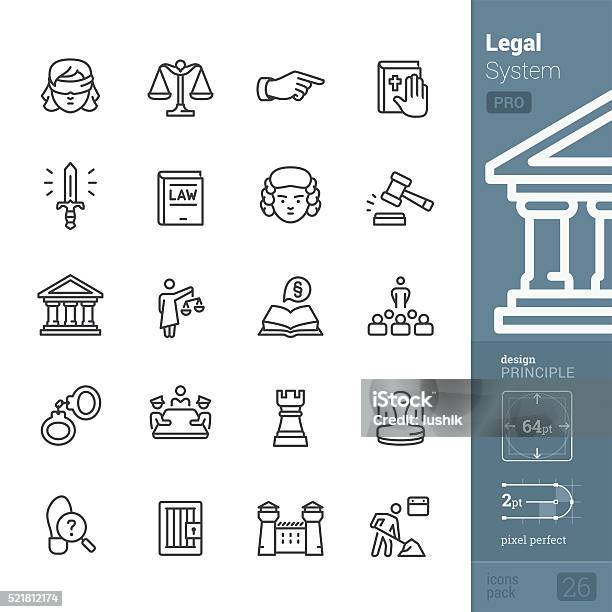 Legal System And Justice Related Vector Icons Pro Pack Stock Illustration - Download Image Now