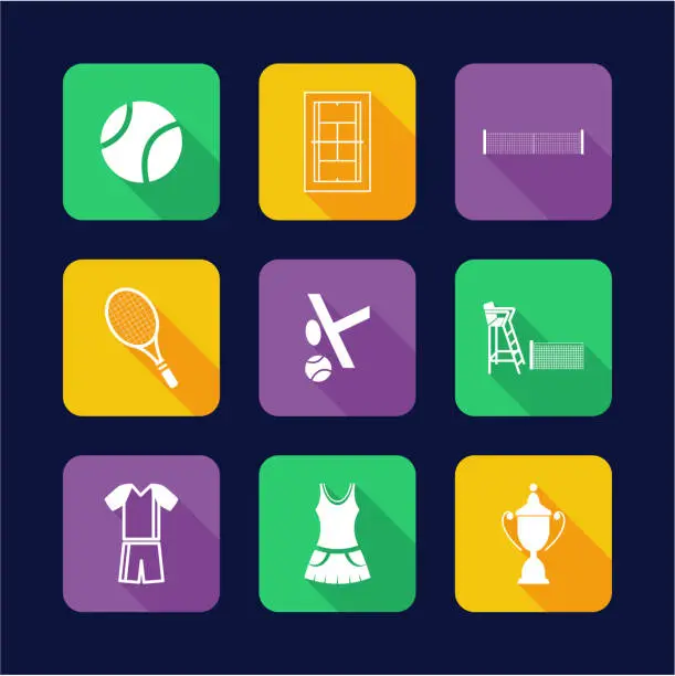 Vector illustration of Tennis Icons Flat Design