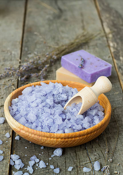 istock Sea salt with lavender and natural soap 521814028