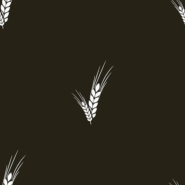 Vector illustration of pattern with ears of wheat