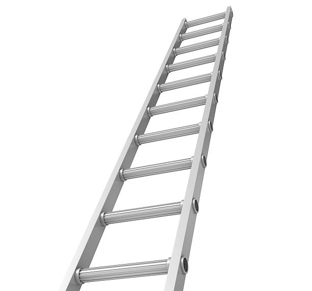 escaleras sobre un fondo blanco - ladder fotografías e imágenes de stock