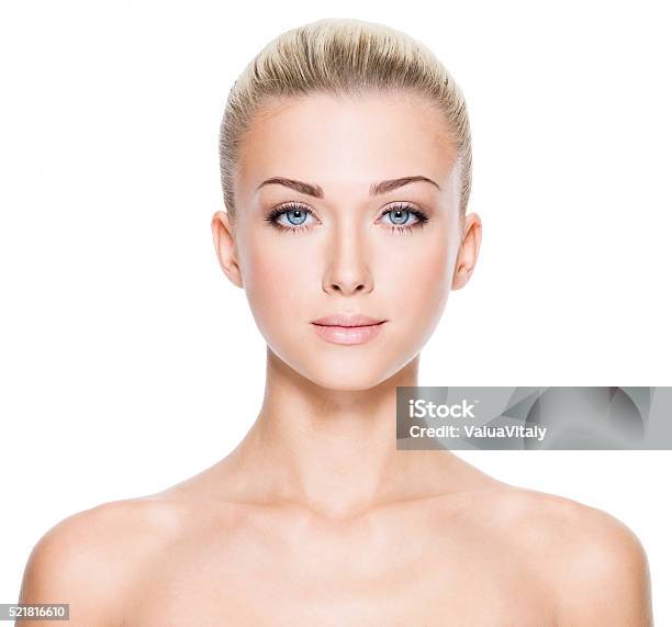 Beautiful Young Woman With Beautiful Blue Eyes Stock Photo - Download Image Now - Women, Human Face, Blond Hair