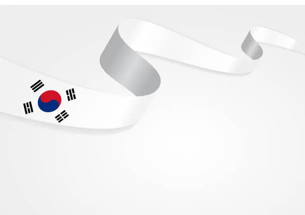Vector illustration of South Korean flag background. Vector illustration