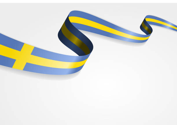 Swedish flag background. Vector illustration Swedish flag wavy abstract background. Vector illustration. sweden flag stock illustrations