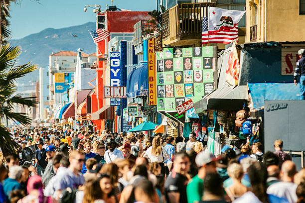 ヴェネツィア ビーチブロードウォークロサンゼルス - santa monica city of los angeles beach los angeles county ストックフォトと画像