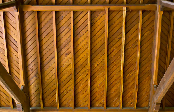Wooden  ceiling stock photo