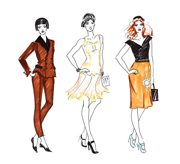 istock Fashion Sketch of Three Beautiful Woman 521818102